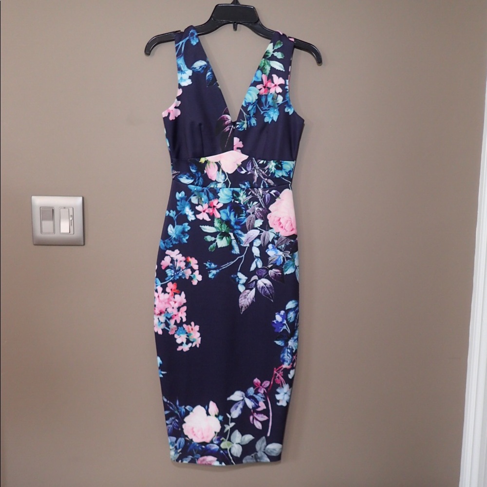 Floral Scuba Midi Dress